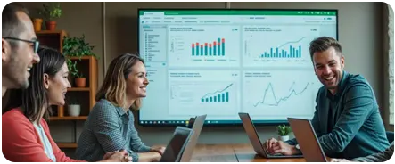 Hire Data and BI Developers Data analytics and business intelligence developers collaborating on dashboards and reports