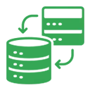 Snowflake Migration Services Icon Green database migration icon representing slow or stalled Snowflake data migrations and modernization.