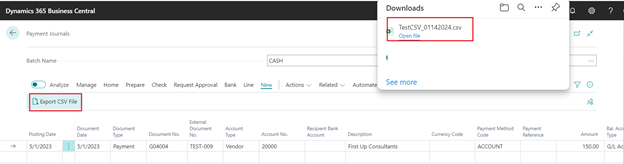 export csv