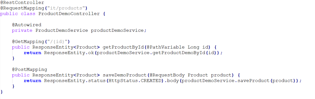 Create Controller for Product Service