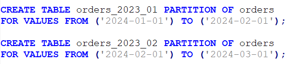 Create Partitioned Tables