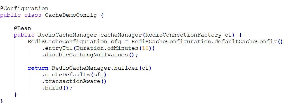 Example of Cache Configuration