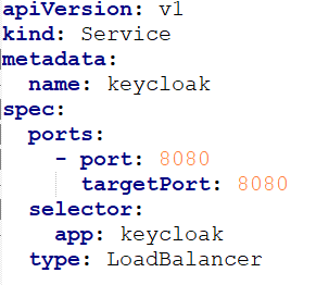 Create a Keycloak Service YAML file