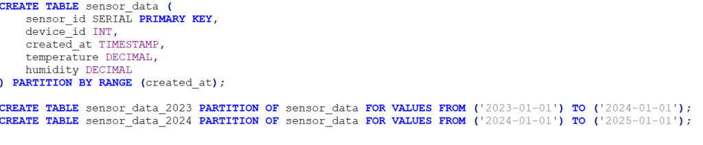 PostgreSQL Partitioning Configuration