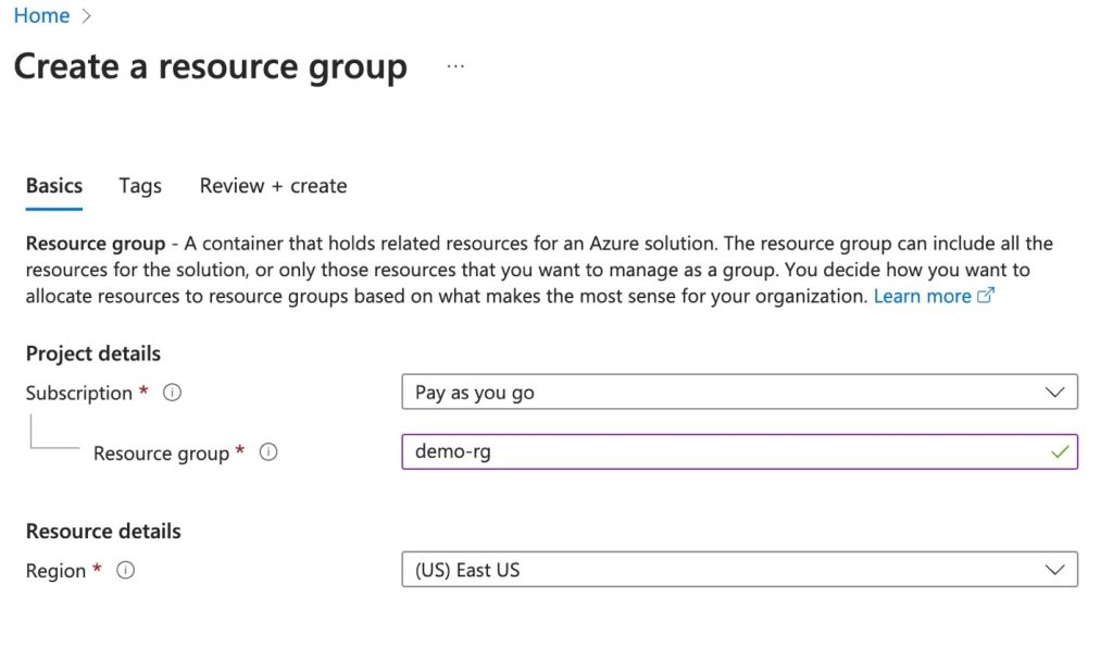 Resource Groups popup