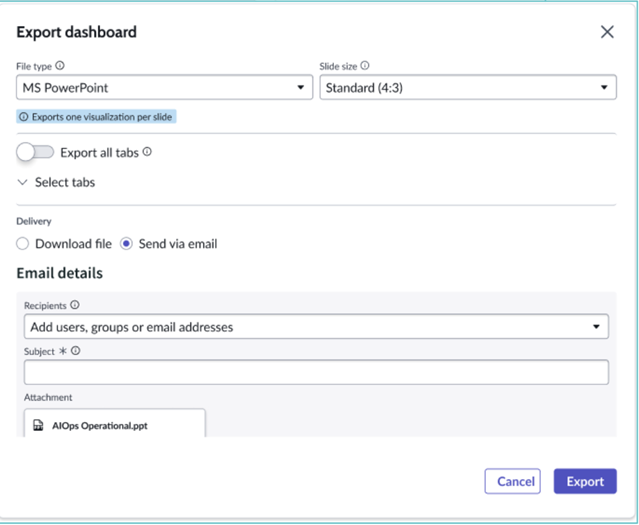 Export Dashboard