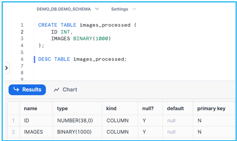 BINARY Data Type Example