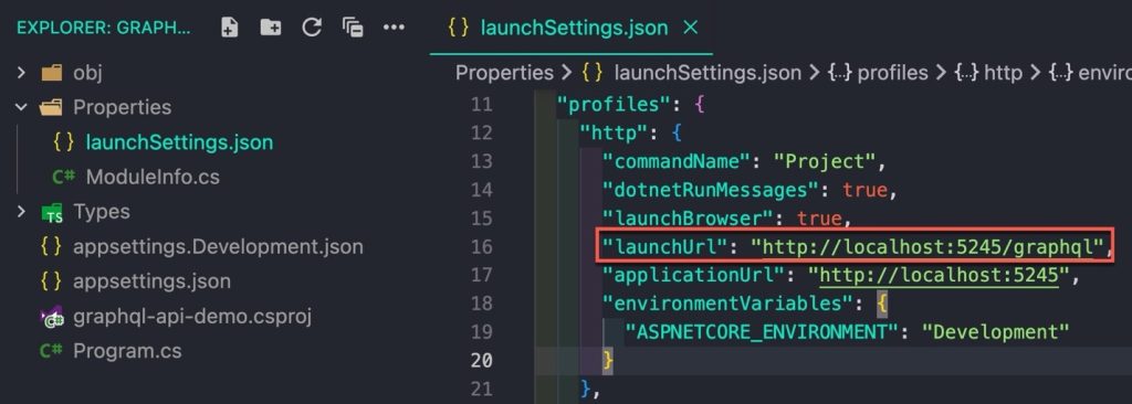 launchsettings json File Configuration