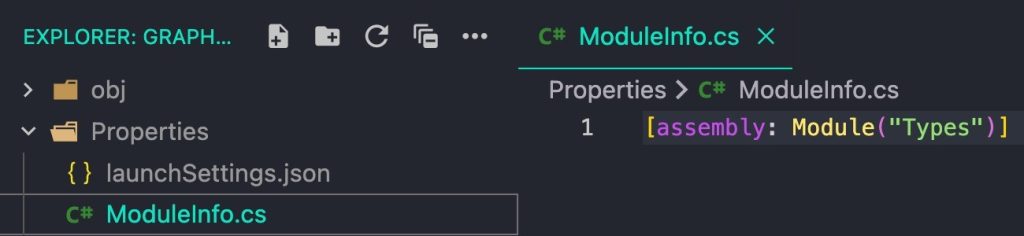 Module Info in Properties Folder