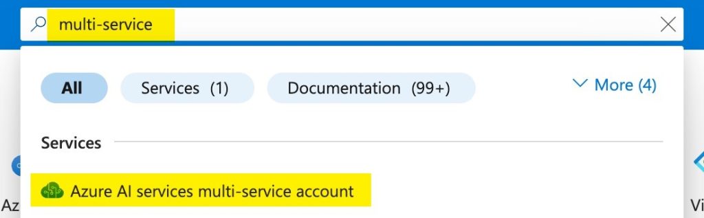 Multi-Service Account Azure AI