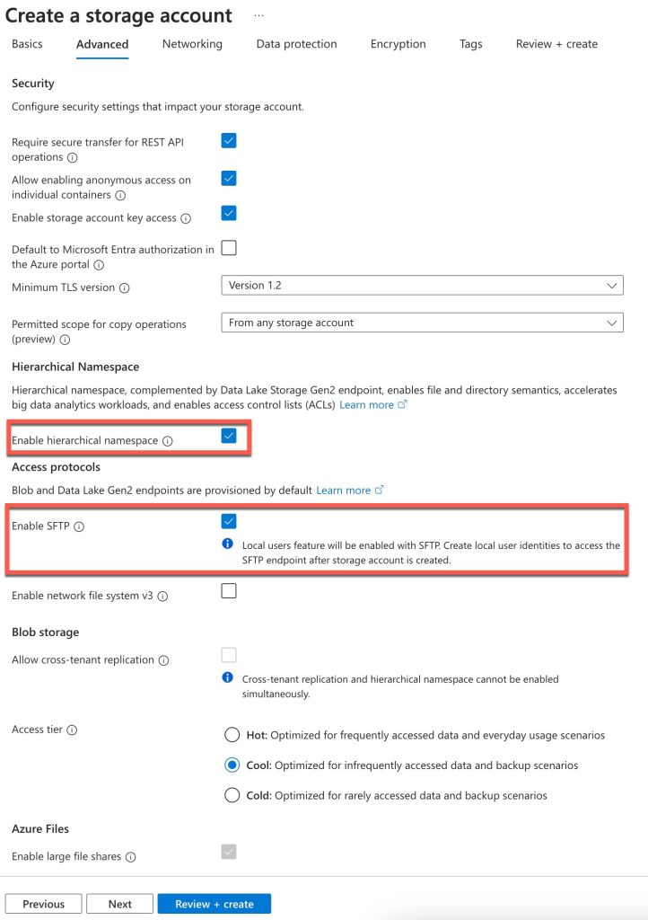 SFTP features