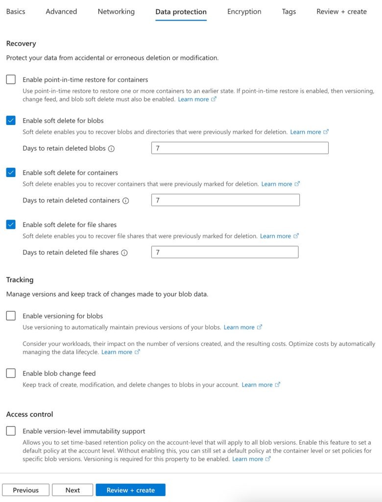 Data Protection Tab