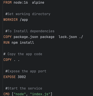 Dockerfile for Order Service