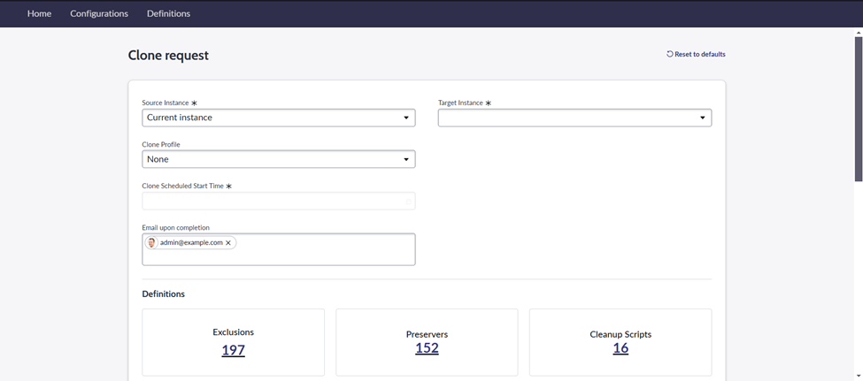 ServiceNow Clone Request