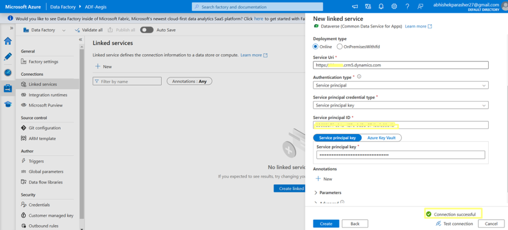 Service Principal as Authentication Type