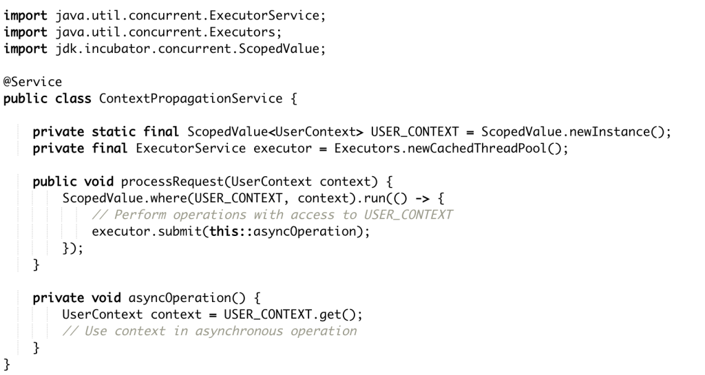 Propagating Context Information in Asynchronous Operations