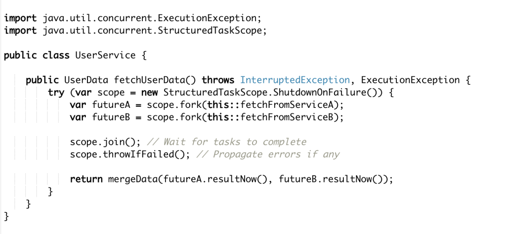 Using StructuredTaskScope in Java 23